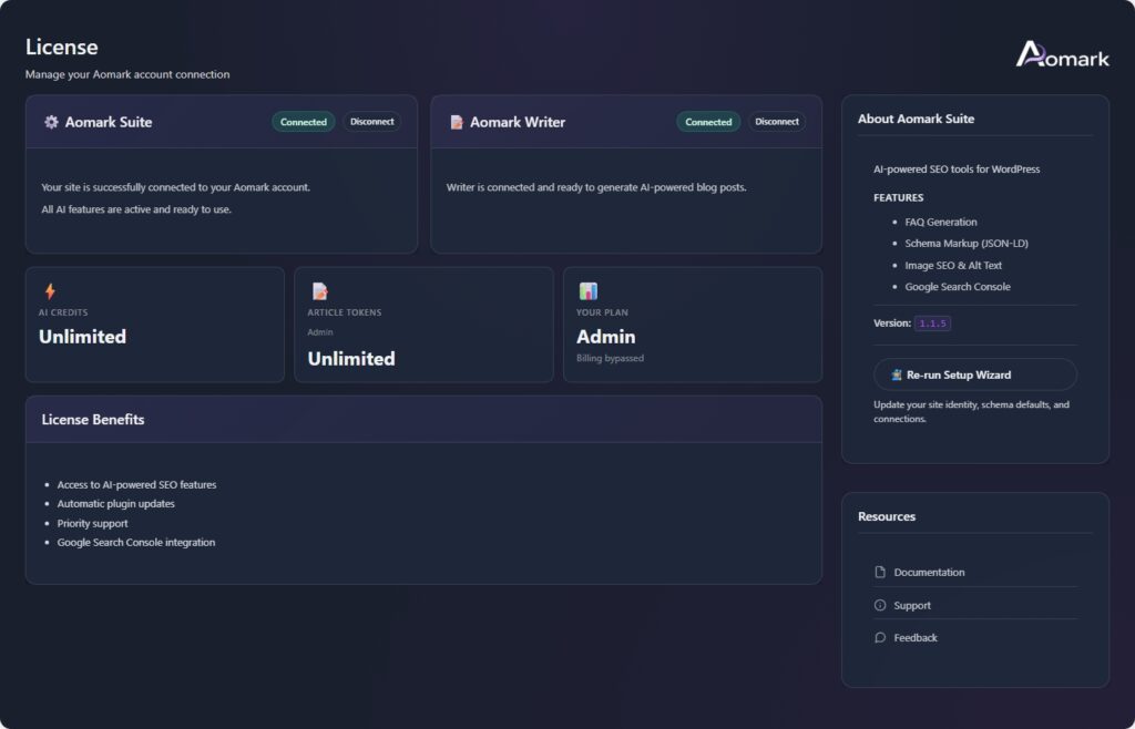 Image 2 - Complete Aomark Setup Guide: Get Suite and Writer Running on Your WordPress Site