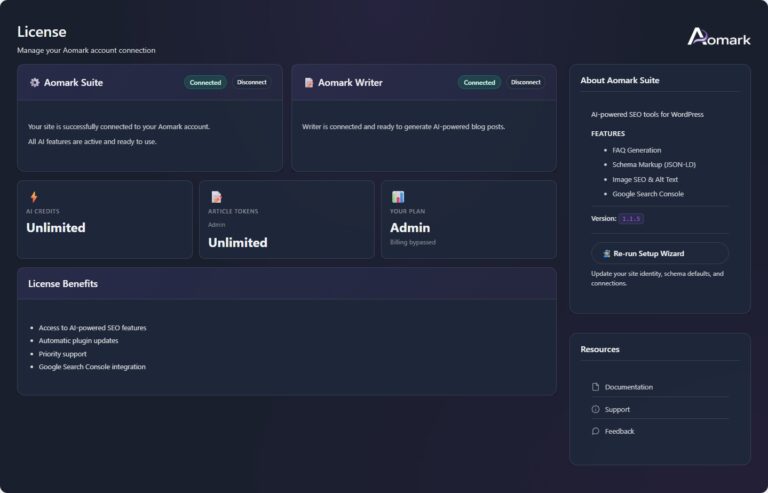 Image 2 - Complete Aomark Setup Guide: Get Suite and Writer Running on Your WordPress Site